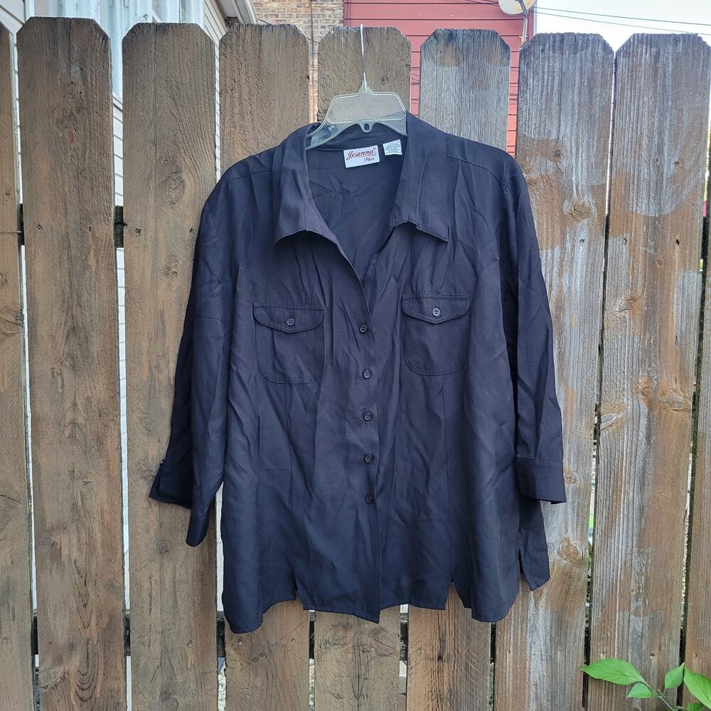 Joanna Plus Size 2X Black Dress Shirt - Elegant & Versatile